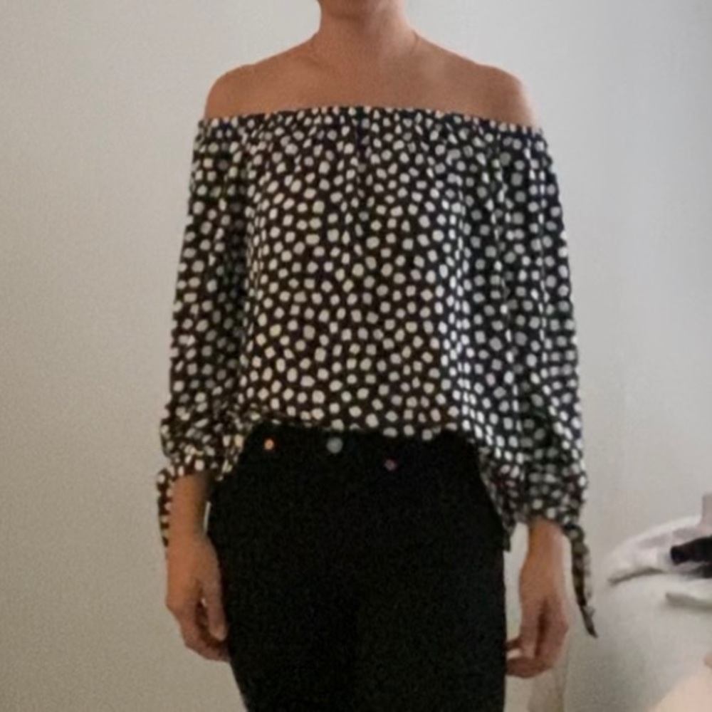 J. Crew Printed Off The Shoulder Top